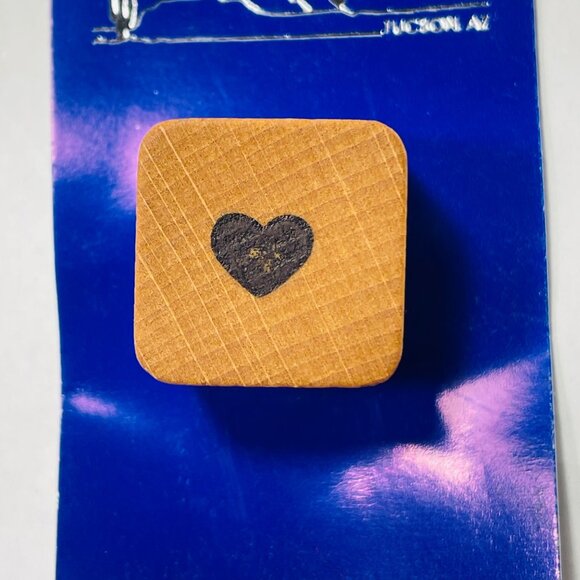 Mini Heart Vintage Wooden Co-Motion Fine Rubber Stamp Crafting Scrapbooking - Picture 3 of 8